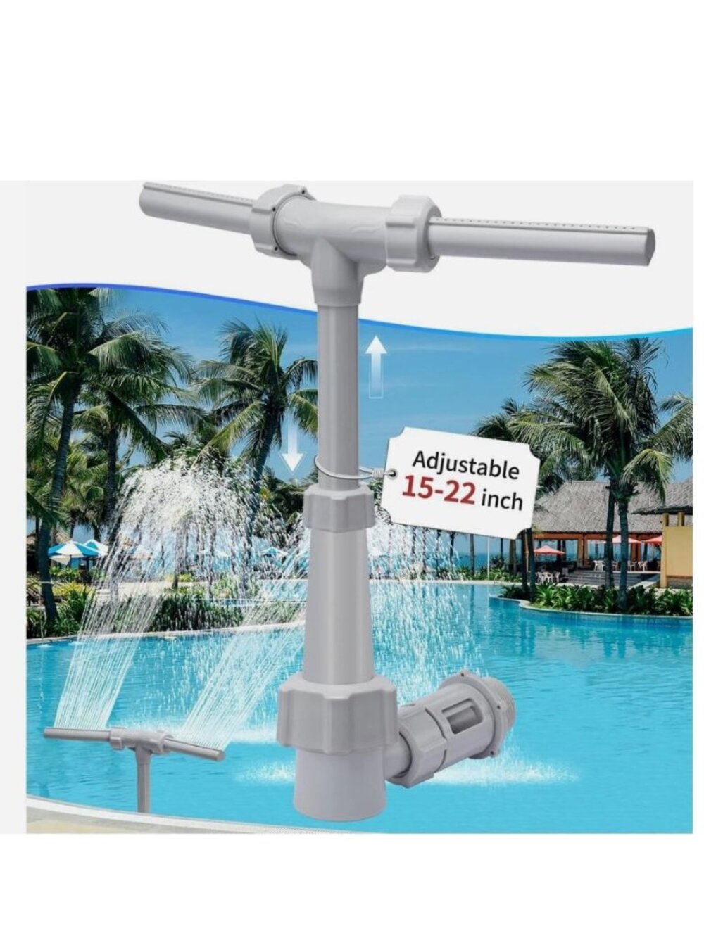 CECEFIN Above Ground/Inground Pool Dual Spray Sprinkler Adjustable 15-22"